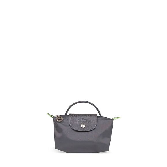 LONGCHAMP Handbags - Longchamp Women Graphite Le Pliage Green Pouch With Handle<Br/>
